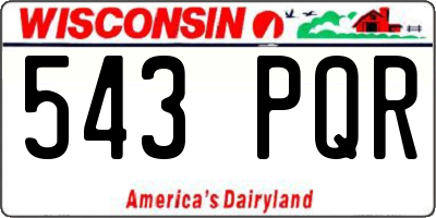 WI license plate 543PQR