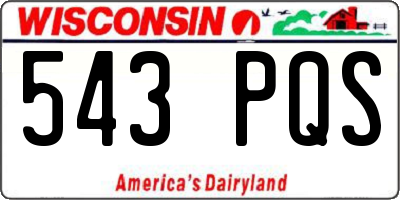 WI license plate 543PQS