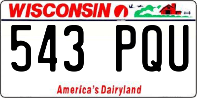 WI license plate 543PQU