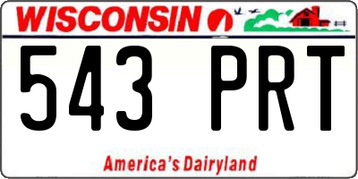 WI license plate 543PRT