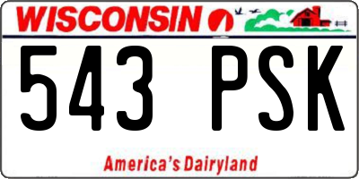WI license plate 543PSK