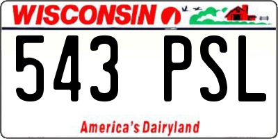 WI license plate 543PSL