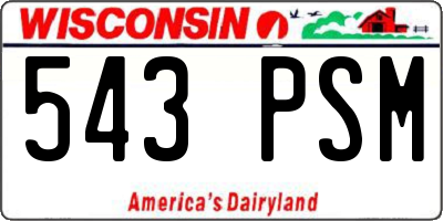 WI license plate 543PSM