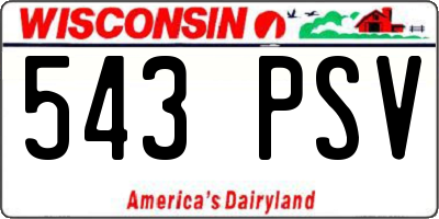 WI license plate 543PSV
