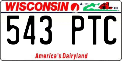 WI license plate 543PTC