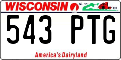 WI license plate 543PTG