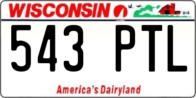 WI license plate 543PTL