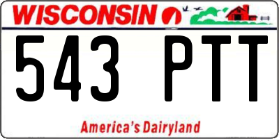 WI license plate 543PTT