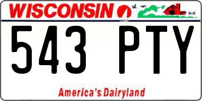 WI license plate 543PTY
