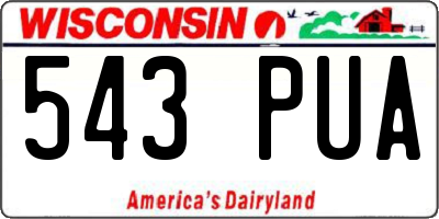 WI license plate 543PUA