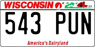 WI license plate 543PUN