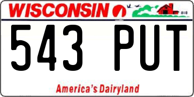 WI license plate 543PUT