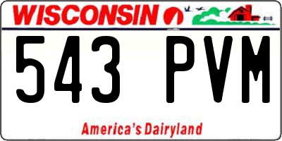 WI license plate 543PVM