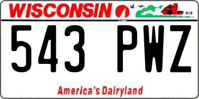 WI license plate 543PWZ