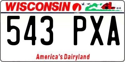 WI license plate 543PXA