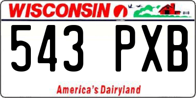 WI license plate 543PXB
