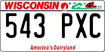 WI license plate 543PXC