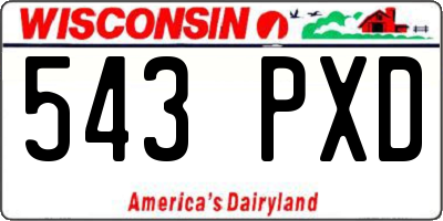 WI license plate 543PXD