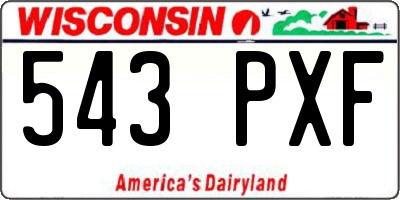 WI license plate 543PXF
