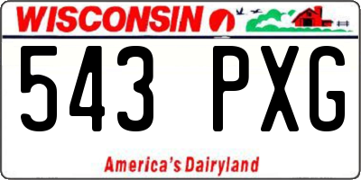 WI license plate 543PXG