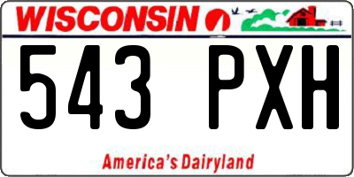 WI license plate 543PXH