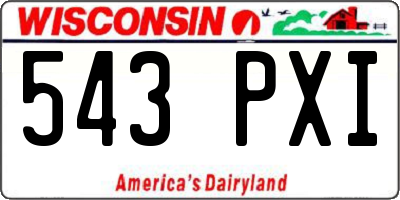 WI license plate 543PXI