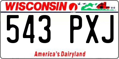 WI license plate 543PXJ