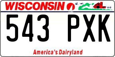 WI license plate 543PXK