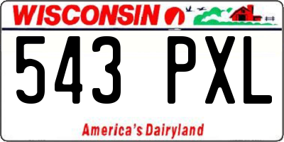 WI license plate 543PXL