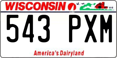 WI license plate 543PXM