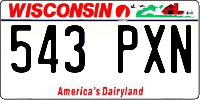 WI license plate 543PXN