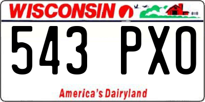 WI license plate 543PXO