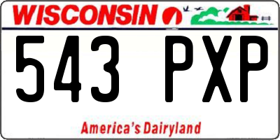 WI license plate 543PXP