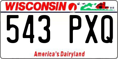 WI license plate 543PXQ
