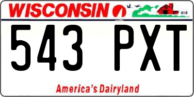 WI license plate 543PXT
