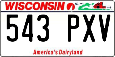 WI license plate 543PXV