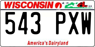 WI license plate 543PXW