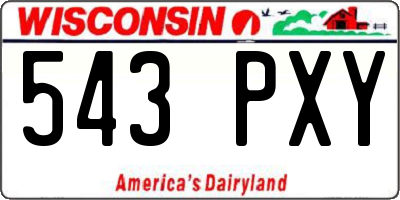 WI license plate 543PXY