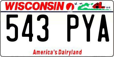 WI license plate 543PYA