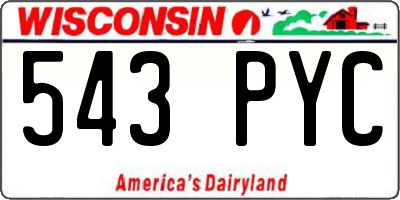 WI license plate 543PYC