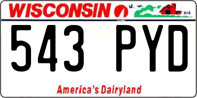 WI license plate 543PYD