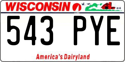 WI license plate 543PYE