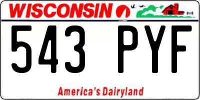 WI license plate 543PYF