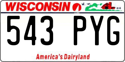 WI license plate 543PYG