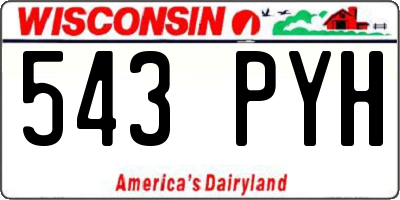 WI license plate 543PYH