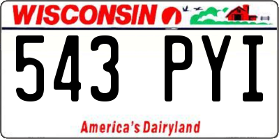 WI license plate 543PYI