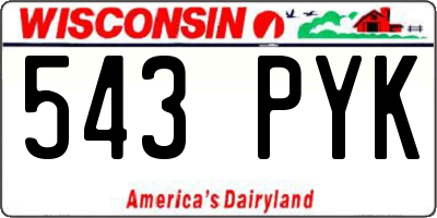 WI license plate 543PYK