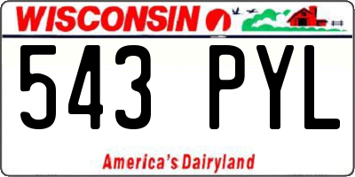WI license plate 543PYL