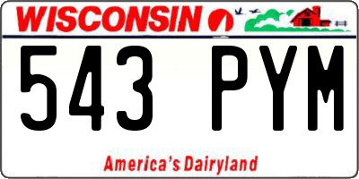 WI license plate 543PYM