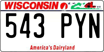 WI license plate 543PYN